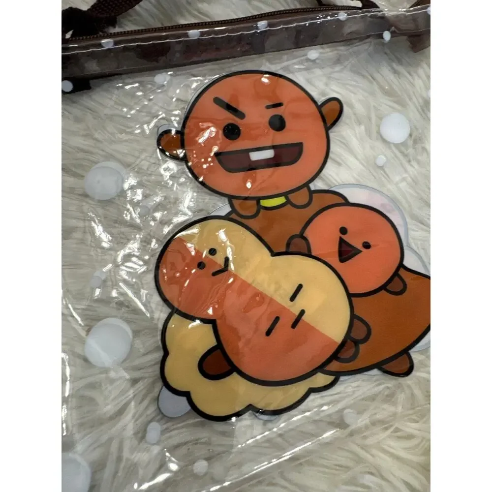 BT21 Shooky clear makeup pencil pouch bag with zipper handle